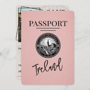 Pink Ireland Passport Save The Date