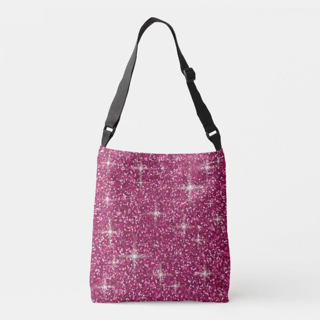 Pink iridescent glitter crossbody bag (Back)