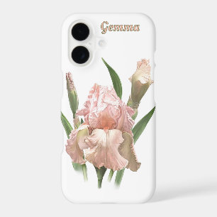 Pink Iris Flower Botanical Art Personalized
