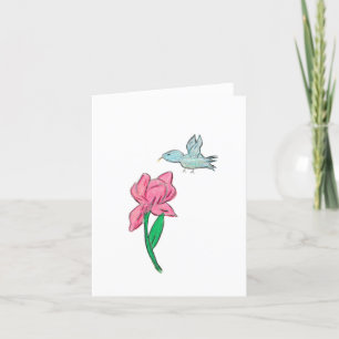 Pink Iris  Thank You Card