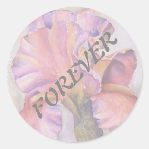 PINK IRIS WEDDING STICKERS