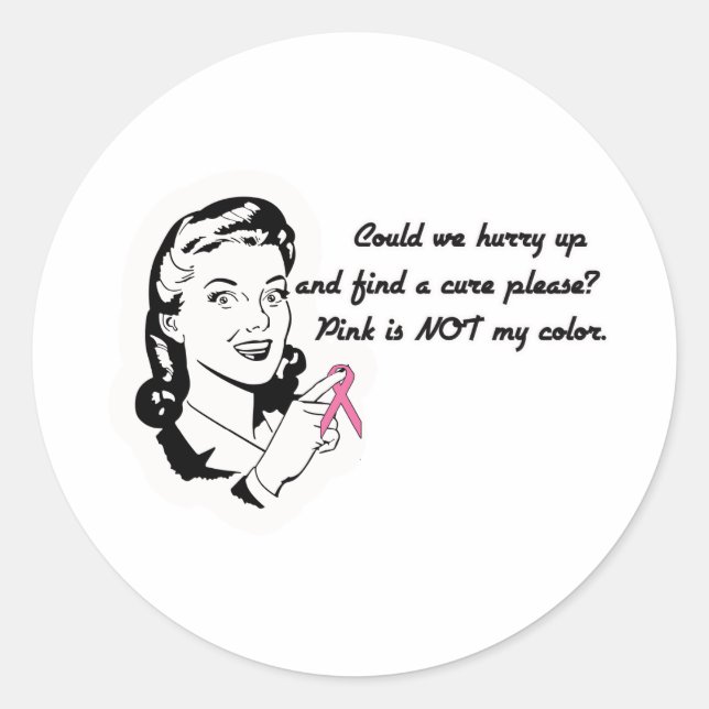 Pink is Not My Colour! Classic Round Sticker (Front)