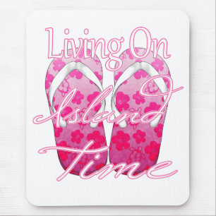 Pink Island Time Mouse Pad