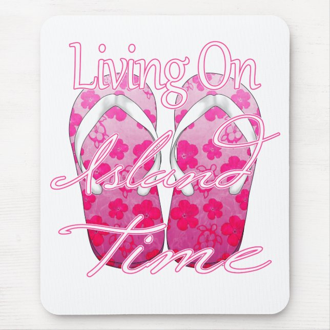 Pink Island Time Mouse Pad (Front)