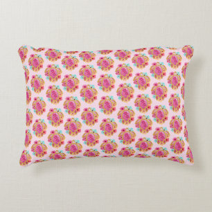 Pink Island Tropical Sea Turtles Floral Decorative Cushion