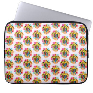 Pink Island Tropical Sea Turtles Floral Laptop Sleeve