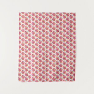 Pink Island Tropical Sea Turtles Floral Tapestry