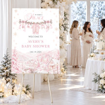 Pink It Takes a Village Christmas Baby Shower Girl
