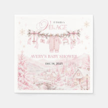 Pink It Takes a Village Christmas Baby Shower Girl