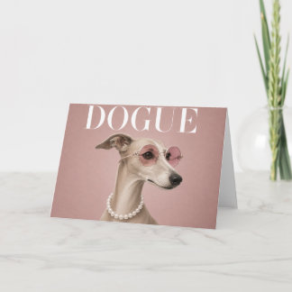Pink Italian Greyhound Dog Covergirl Card