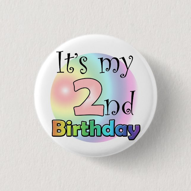 Pink It's my 2nd Birthday 3 Cm Round Badge (Front)