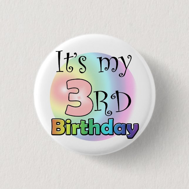Pink It's my 3rd Birthday 3 Cm Round Badge (Front)