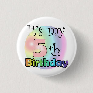 Pink It's my 5th Birthday 3 Cm Round Badge