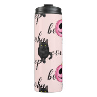 Pink Jack-O-Lantern and Black Cat
