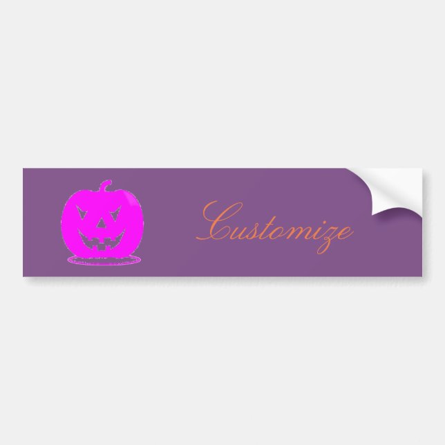 Pink Jack o'lantern Halloween Thunder_Cove Bumper Sticker (Front)