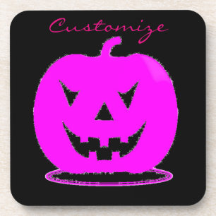 Pink Jack o'lantern Halloween Thunder_Cove Coaster