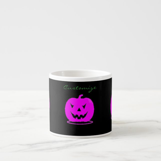 Pink Jack o'lantern Halloween Thunder_Cove Espresso Cup (Front)