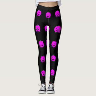 Pink Jack o'lantern Halloween Thunder_Cove Leggings