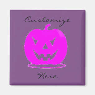 Pink Jack o'lantern Halloween Thunder_Cove Magnet