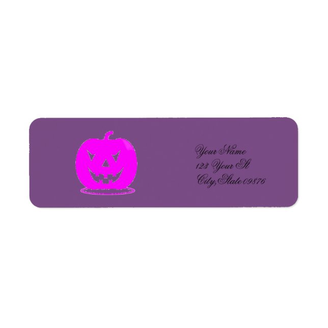 Pink Jack o'lantern Halloween Thunder_Cove Return Address Label (Front)
