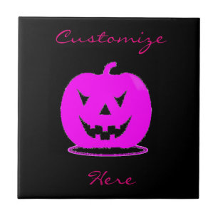Pink Jack o'lantern Halloween Thunder_Cove Tile