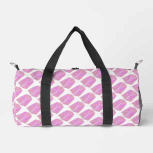 Pink Jacket Athletic Gym Carry On Travel White Duffle Bag