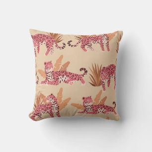 Pink Jaguar: Cute Vintage Seamless Cushion