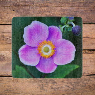 Pink Japanese Anemone Floral Cutting Board