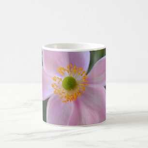 Pink japanese anemone flower coffee mug
