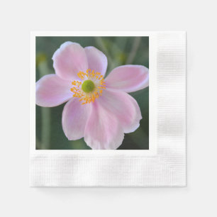 Pink japanese anemone flower napkin