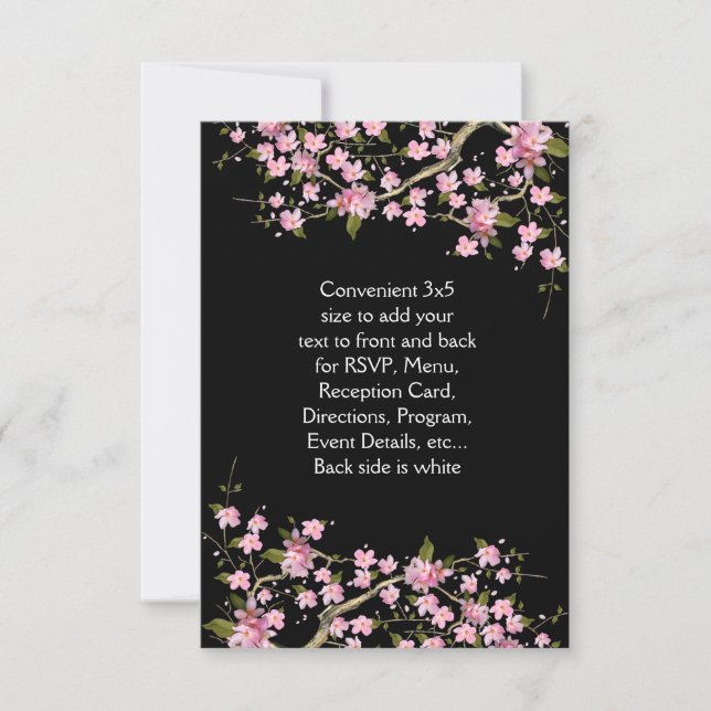 Pink Japanese Cherry Blossoms Wedding Invitation (Front)