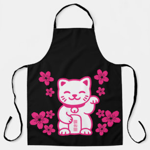 Pink Japanese Maneki-neko Apron