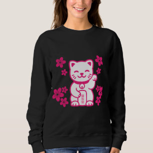 Pink Japanese Maneki-neko Sweatshirt