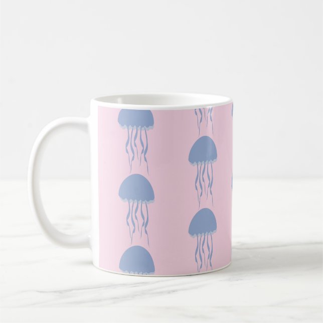 Pink Jelly Fish  Coffee Mug (Left)