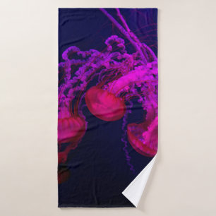 PINK JELLY FISH UNDER THE SEA BATH TOWEL