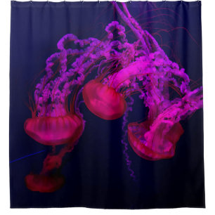 PINK JELLY FISH UNDER THE SEA SHOWER CURTAIN
