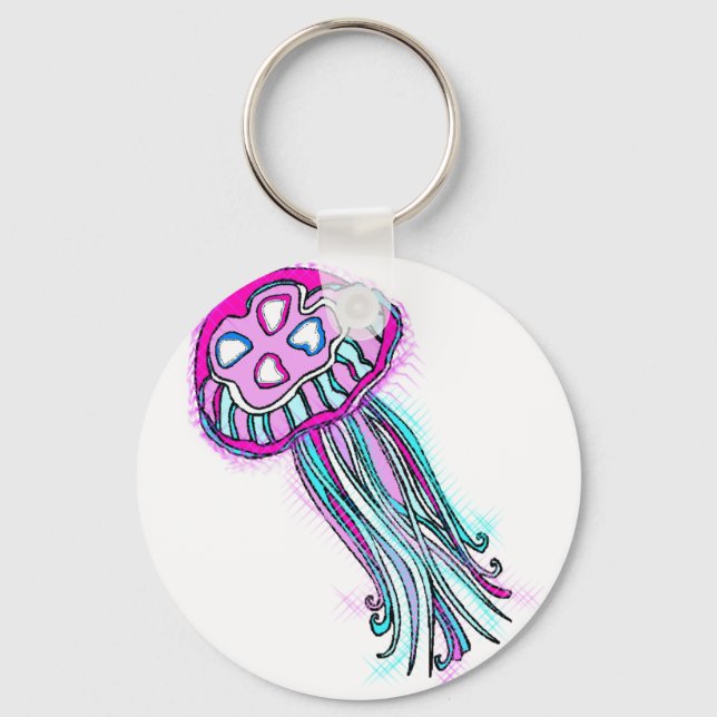 Pink Jellyfish Key Ring (Front)