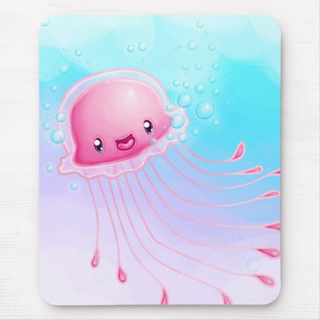 Pink Jellyfish Mouse Pad (Front)