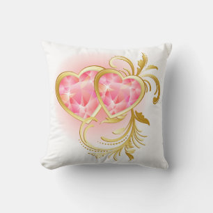 Pink Jewel Hearts American MoJo Pillow
