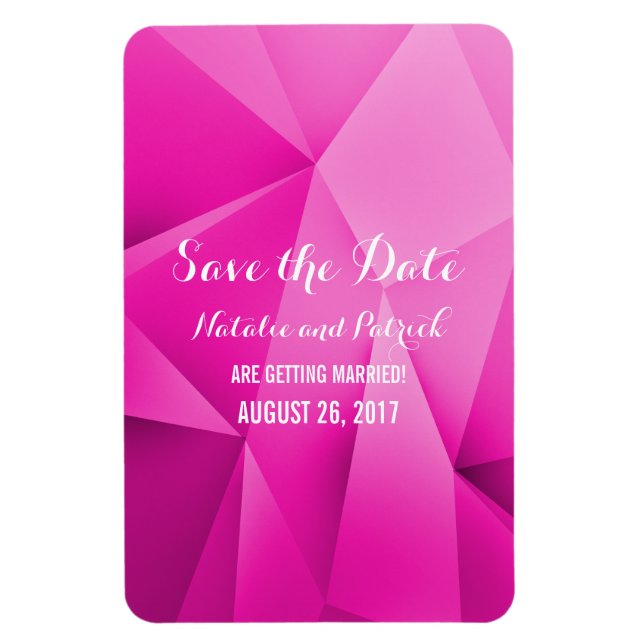 Pink Jewel Tones Save the Date Flexi Magnet (Vertical)