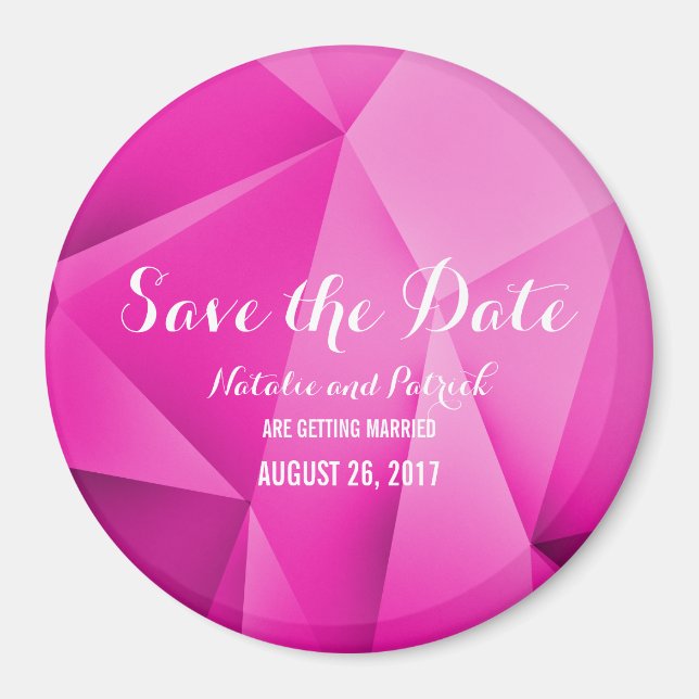 Pink Jewel Tones Save the Date Magnet (Front)