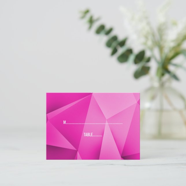 Pink Jewel Tones Wedding Place Cards (Standing Front)
