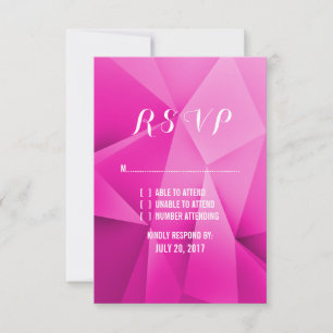 Pink Jewel Tones Wedding RSVP Card