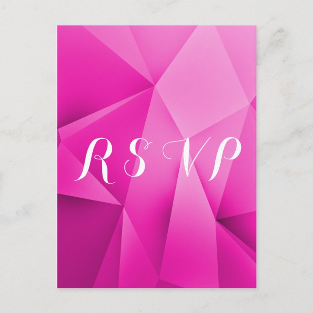Pink Jewel Tones Wedding RSVP Postcard (Front)