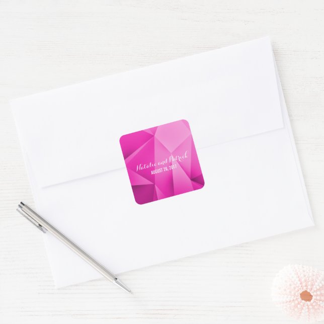Pink Jewel Tones Wedding Stickers (Envelope)