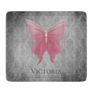Pink Jewelled Butterfly Cutting Board