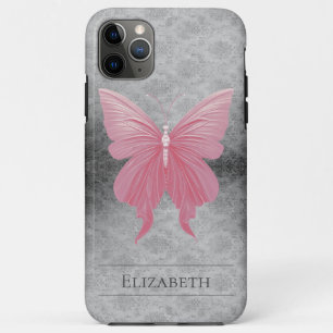 Pink Jewelled Butterfly Damask iPhone 11 Pro Max Case