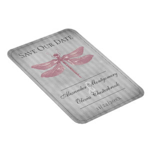 Pink Jewelled Dragonfly Save the Date Magnet