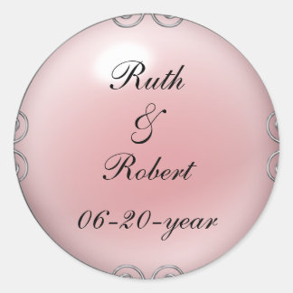 Pink Jewelled Pearl Wedding Stickers