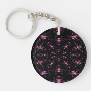 Pink Jewels Modern Art Key Ring